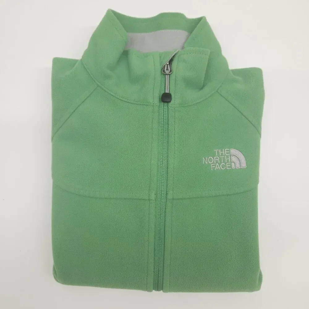 North Face Jacket Women S Green Full Zip Soft Shell Fleece Lined Winter Gorpcore